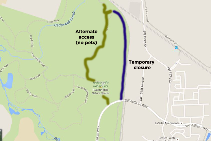 Trail construction will close portion of Westside Trail