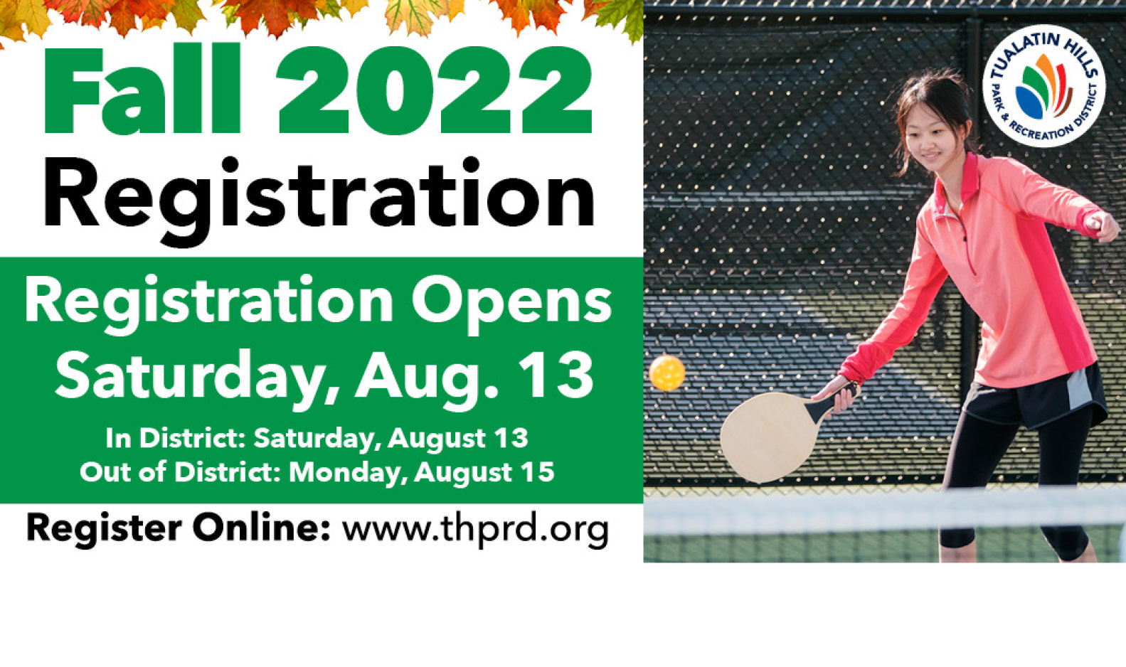 Save the Date!  - For Fall Registration