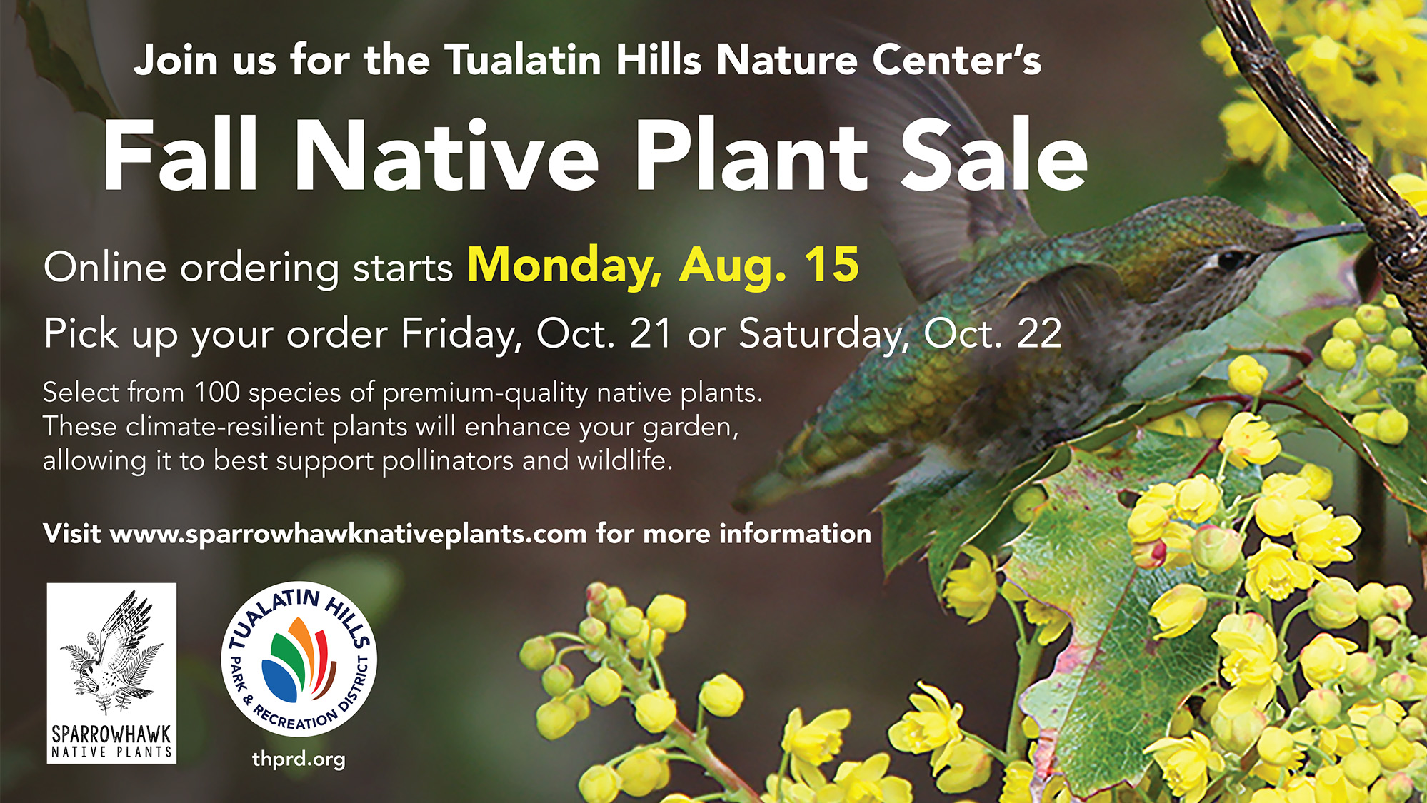 Native Plant Sale - Begins August 15