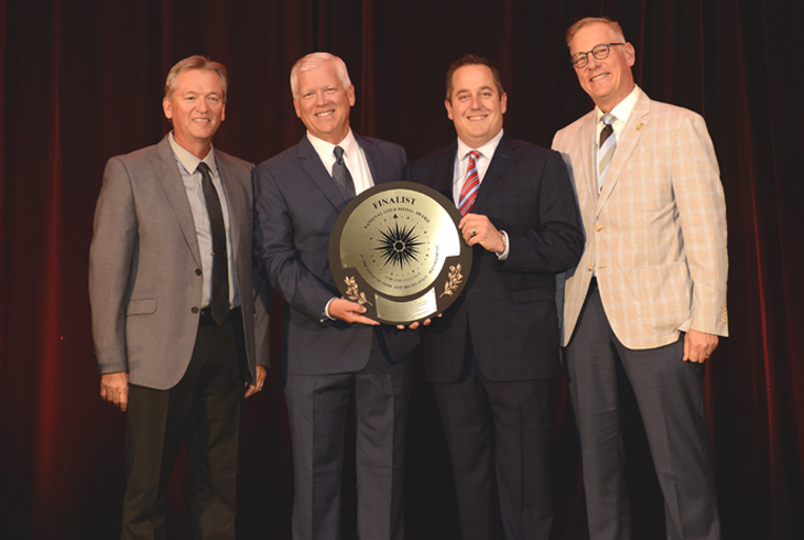 THPRD General Manager Doug Menke and Board President Jerry Jones (middle) accept the finalist plaque at the 2016 NRPA Conference. THPRD is again a finalist.