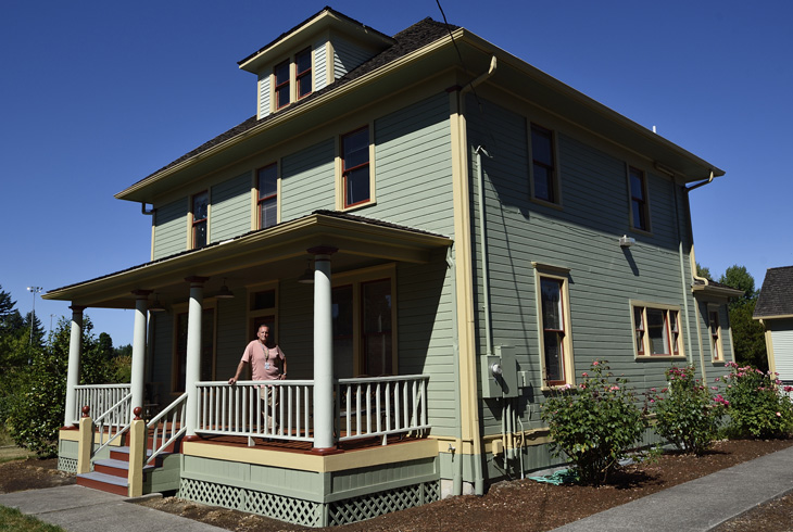 Mike Janin, THRPD's superintendent of Security Operations, oversaw the project to beautify the district's historic Schlottmann House.