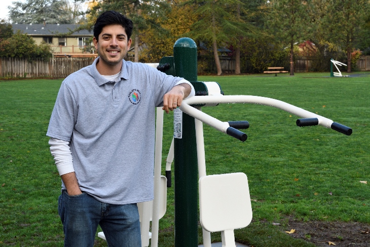 Park Maintenance supervisor Mike Cero spearheaded the outdoor fitness station project. The installation  is the first of its kind in THPRD's 50-square mile service area.