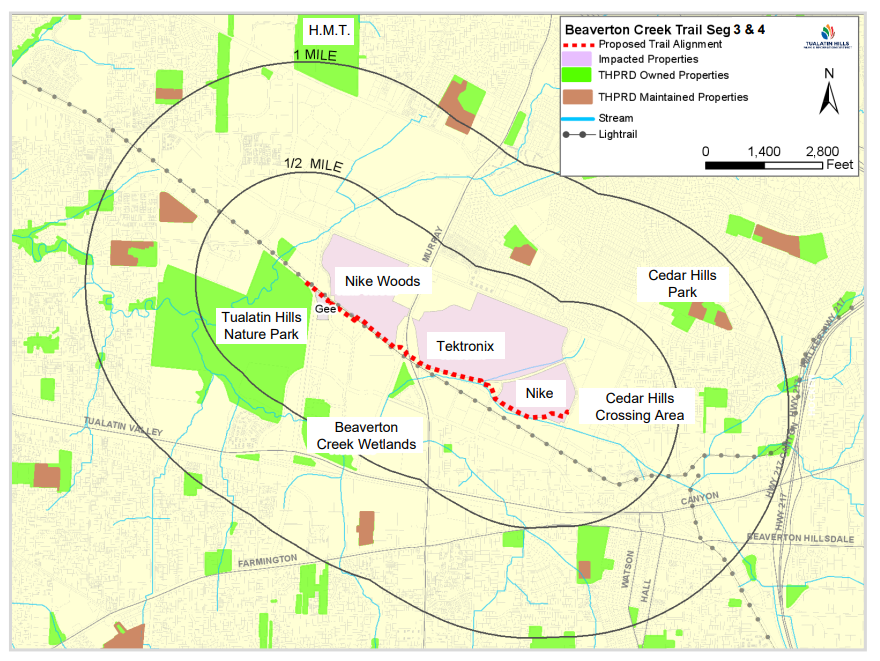 THPRD Planning New Trail Segment from Westside Trail to SW Hocken Ave