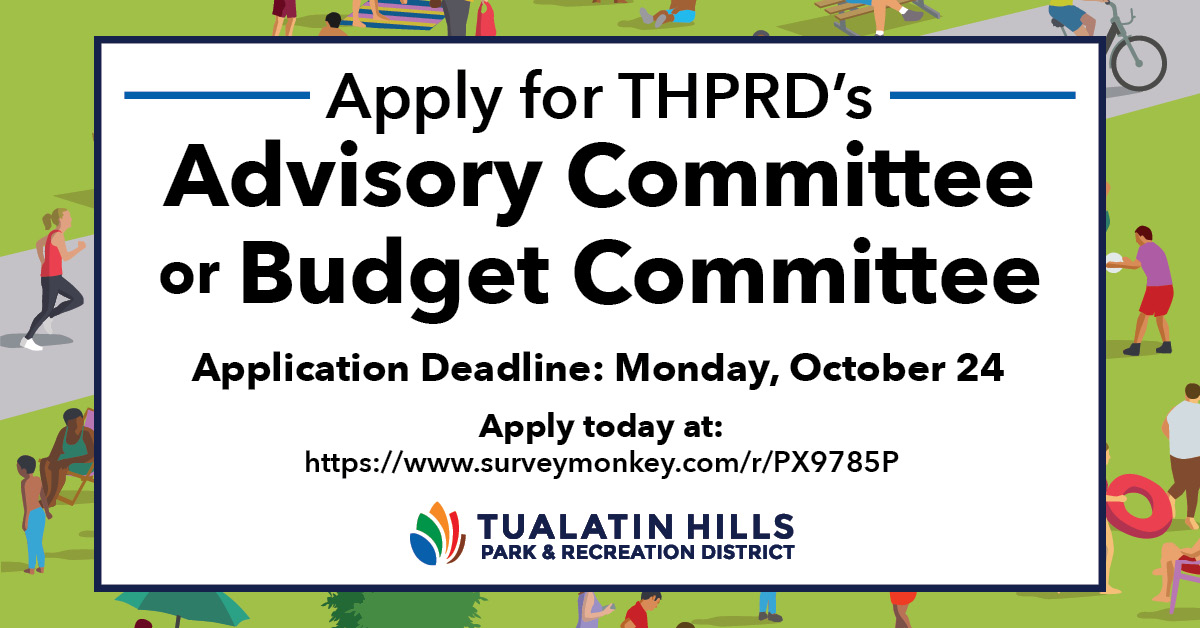 Community Members Invited to Join THPRD Advisory Committees or Budget Committee