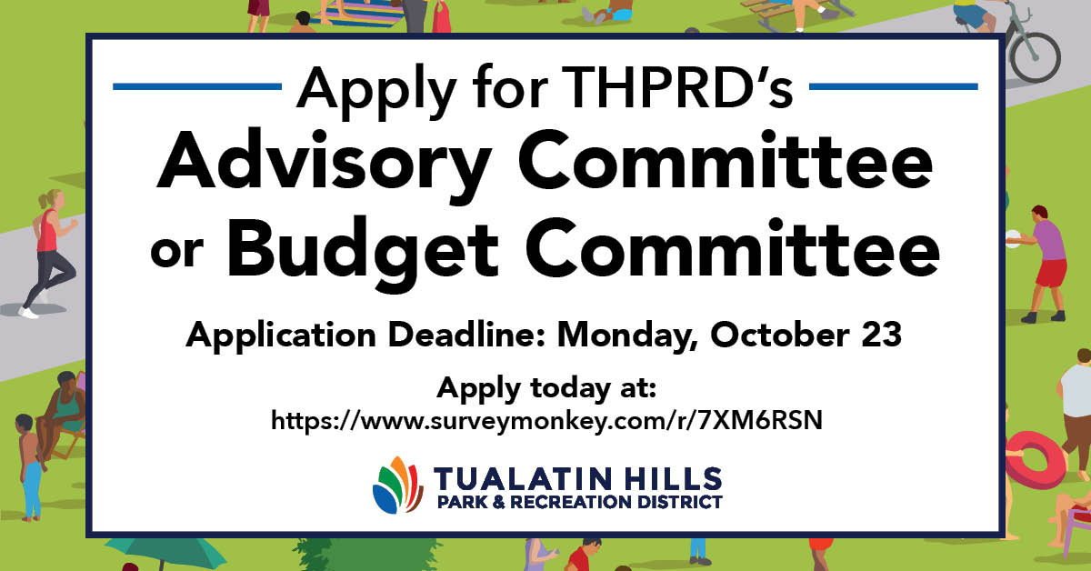 Community Members Invited to Join THPRD Advisory Committees or Budget Committee 