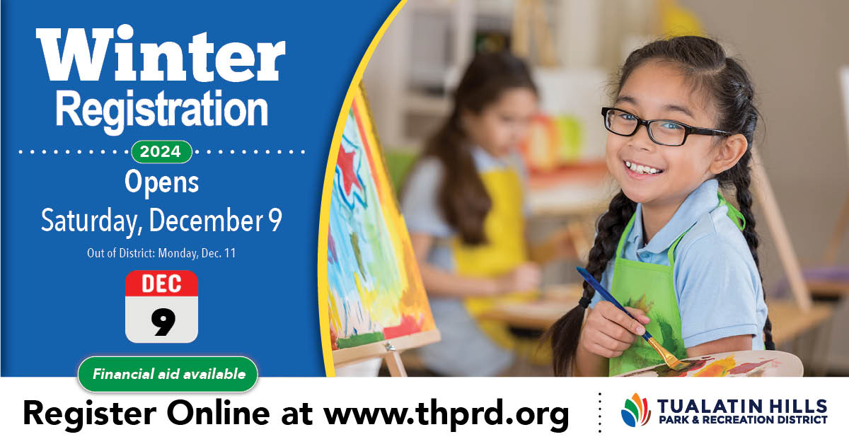 Winter Registration Opens Saturday, December 9 