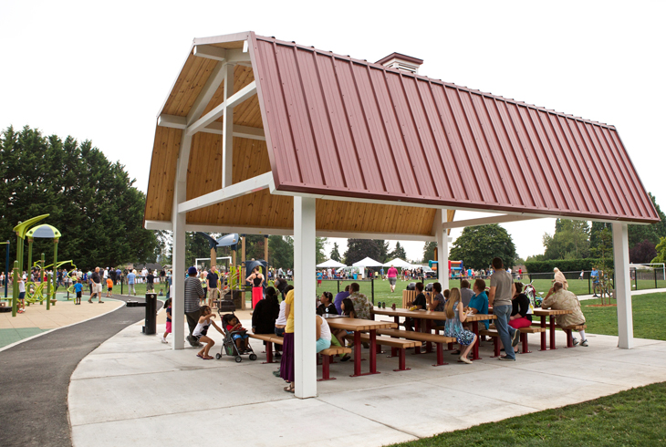 Picnic shelter available to rent at Aloha's Barsotti Park.