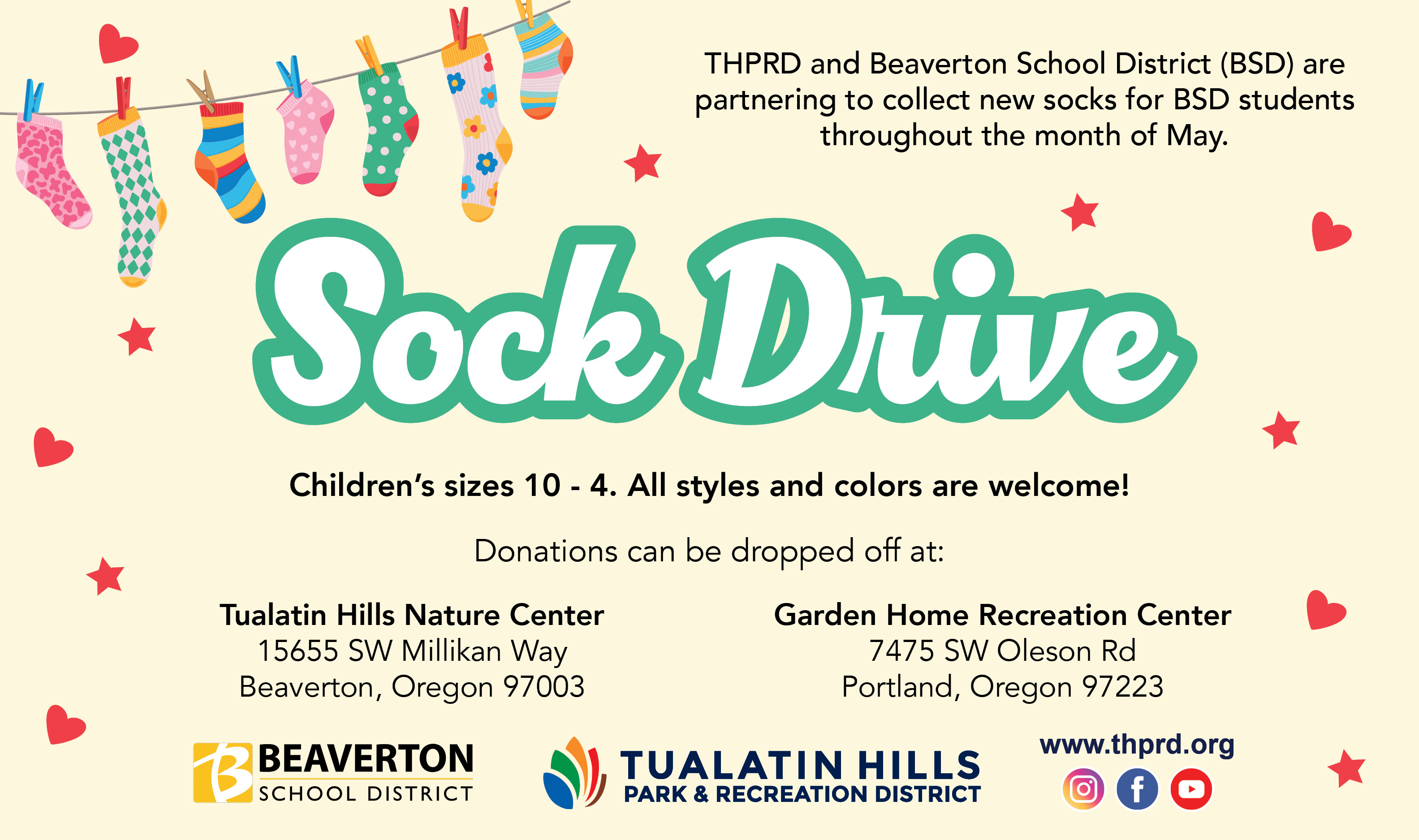 Socks for Students - Now through May 31