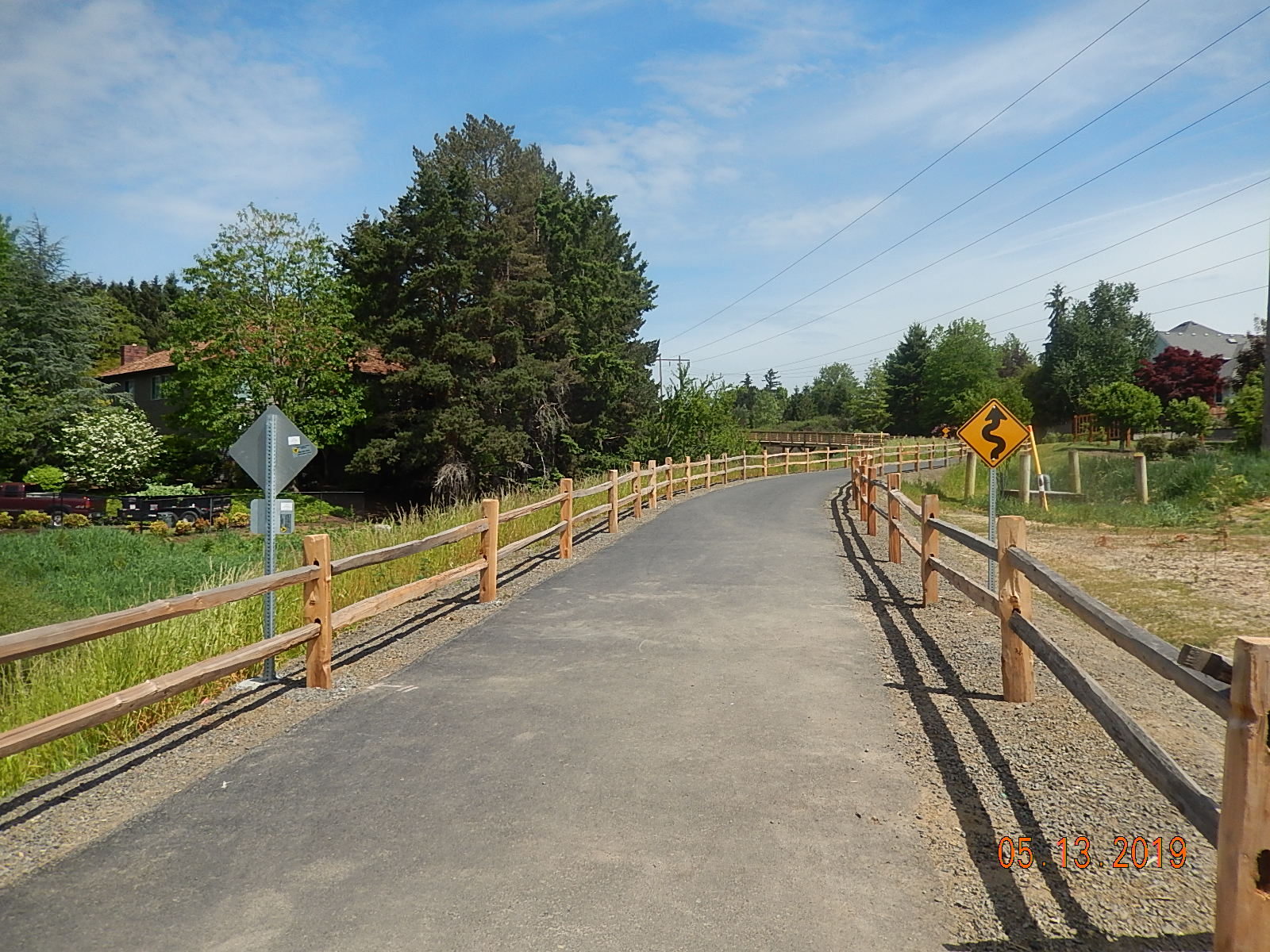 Trail north of Bronson Creek wetlands - looking north